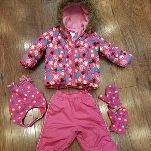Girls 24m 24 months snowsuit pants coat hat set